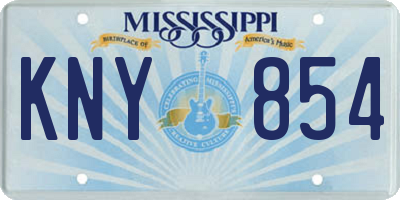 MS license plate KNY854