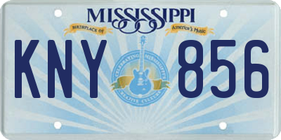 MS license plate KNY856