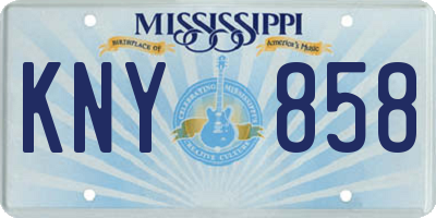 MS license plate KNY858