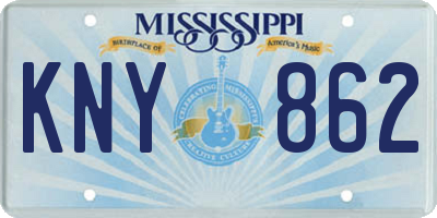 MS license plate KNY862