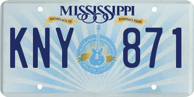 MS license plate KNY871