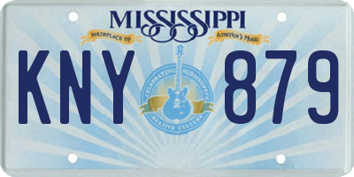 MS license plate KNY879