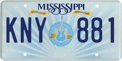 MS license plate KNY881