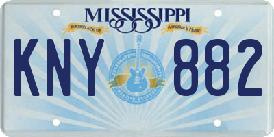MS license plate KNY882