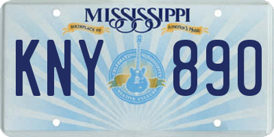 MS license plate KNY890