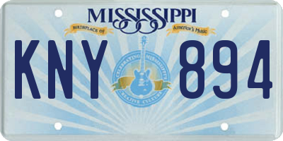MS license plate KNY894