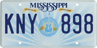 MS license plate KNY898