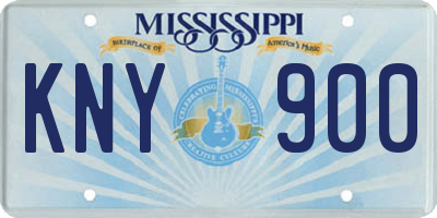 MS license plate KNY900