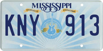 MS license plate KNY913