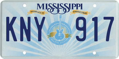 MS license plate KNY917