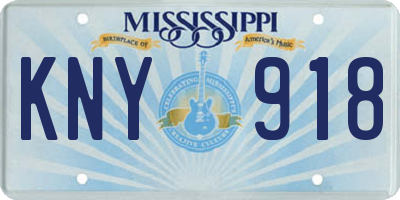 MS license plate KNY918