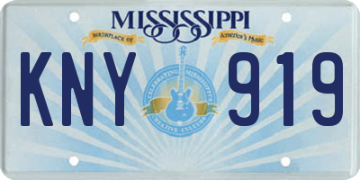 MS license plate KNY919