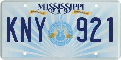 MS license plate KNY921