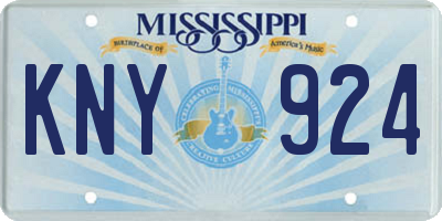 MS license plate KNY924