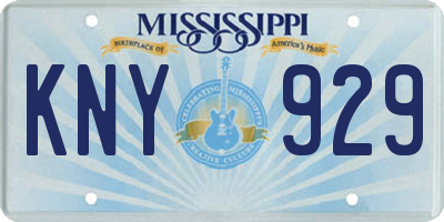 MS license plate KNY929