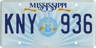 MS license plate KNY936
