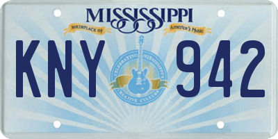 MS license plate KNY942