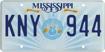 MS license plate KNY944