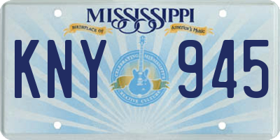 MS license plate KNY945