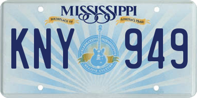 MS license plate KNY949