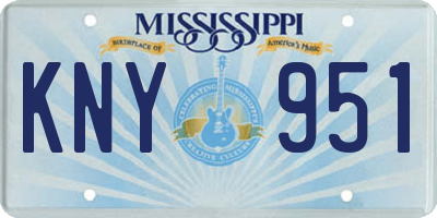 MS license plate KNY951
