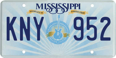 MS license plate KNY952