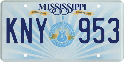 MS license plate KNY953