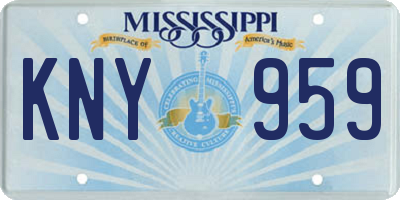 MS license plate KNY959