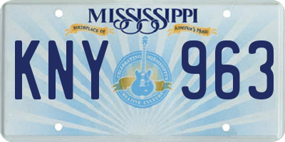 MS license plate KNY963