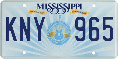 MS license plate KNY965