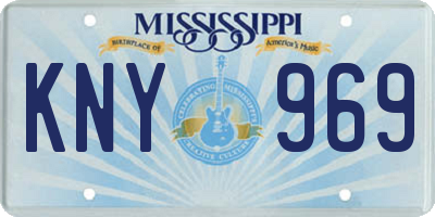 MS license plate KNY969