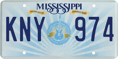 MS license plate KNY974