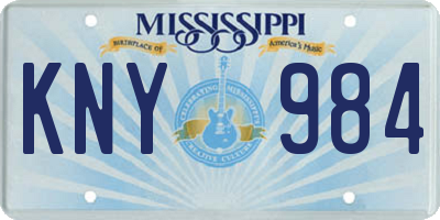 MS license plate KNY984