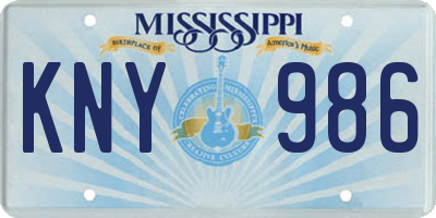 MS license plate KNY986