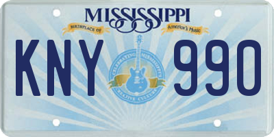 MS license plate KNY990