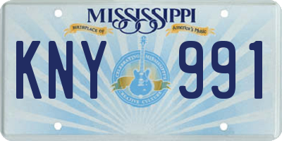 MS license plate KNY991