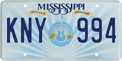 MS license plate KNY994