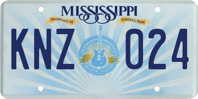 MS license plate KNZ024