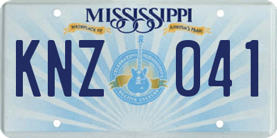 MS license plate KNZ041