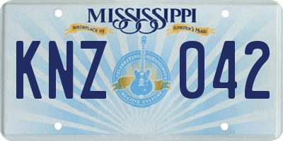 MS license plate KNZ042