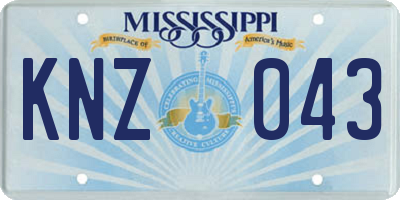 MS license plate KNZ043