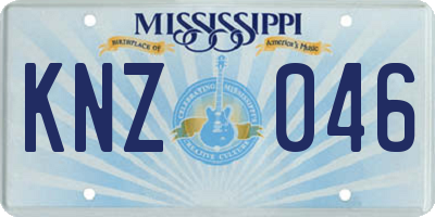 MS license plate KNZ046