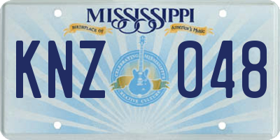 MS license plate KNZ048