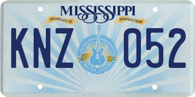 MS license plate KNZ052