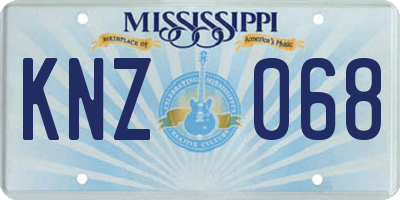 MS license plate KNZ068
