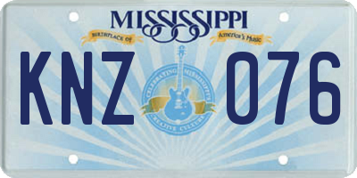MS license plate KNZ076