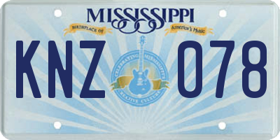 MS license plate KNZ078