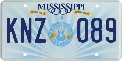 MS license plate KNZ089