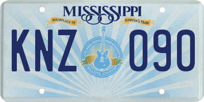 MS license plate KNZ090