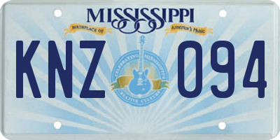 MS license plate KNZ094